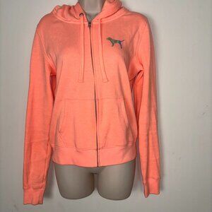 Victoria Secret Pink Hooded Full Zip Sweater Shirt w/Pockets Size XS